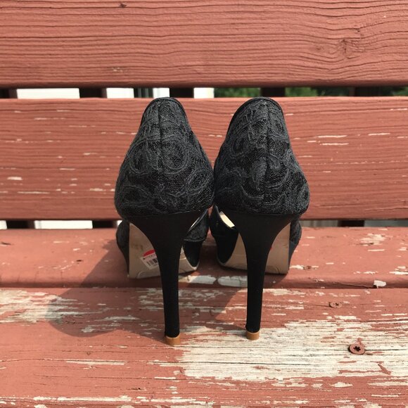 Gothic Lolita Victorian Lace & Rhinestones Stiletto Shoes US 6 - Picture 7 of 8